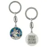 key ring St Christopherr / K.G.T. 30 mm Blue Email