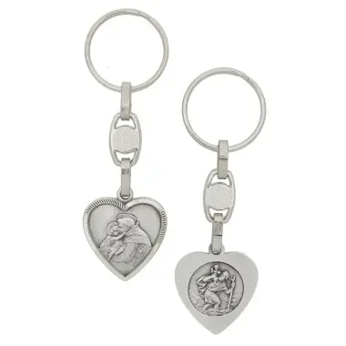 key ring St Anthony / St Christopher 25 X 24 mm