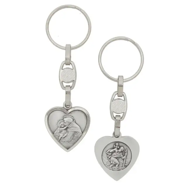 key ring St Anthony / St Christopher 25 X 24 mm