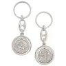 turning key ring Angel / St Christopher
