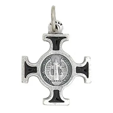 Croix St Benoît - 18 X 18 mm - Noir / Agté