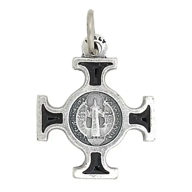 Croix St Benoît - 18 X 18 mm - Noir / Agté