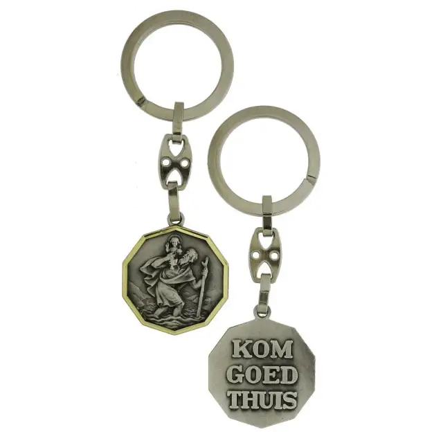 key ring St Christopherr / Kom goed thuis 30mm