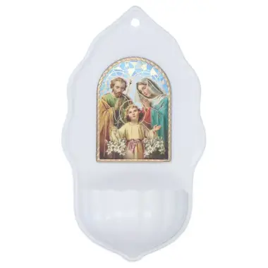 Stoup Holy Family Porcelain 16 x 9 cm