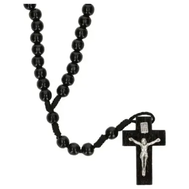 Rosary rope Black Wood