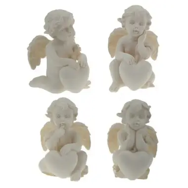 Angel kneeling heart 5 cm 4 / set