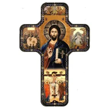Icon 12 x 18 cm Cross Pantocrator