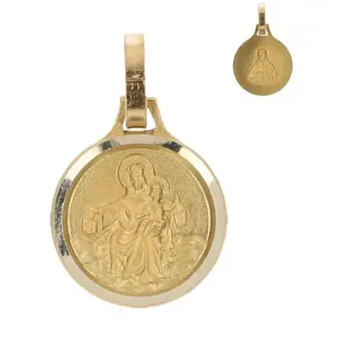 Medaille Scapulier - 12 mm - Metaal Verguld