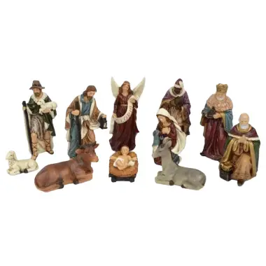 Personnages de crèche de Noël - 11 figurines de 15 cm