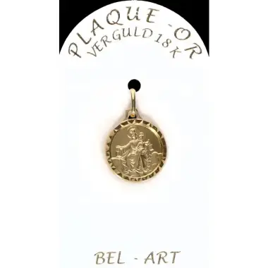 Medaille plaqué-goud - Scapulier - 14 mm