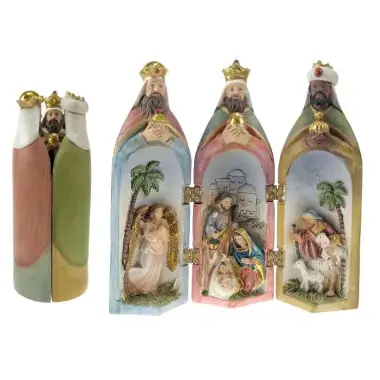 Nativité en triptyque (19x18x3,5 cm)