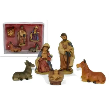 Personnages de crèche de Noël - 5 figurines de 5 cm