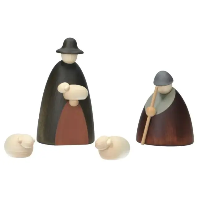 Kerstgroep Kohler 12 cm : 2 herders en 2 schapen