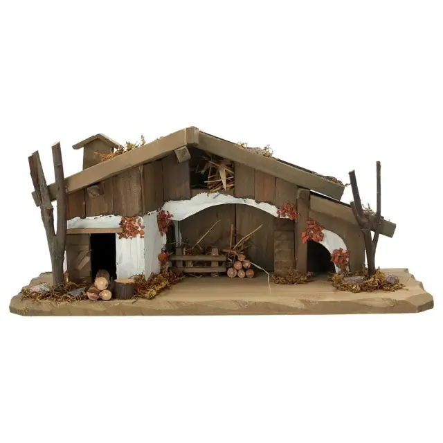 Lege Kerststal voor kerstfiguren van 6 cm (33x12x13,5cm)