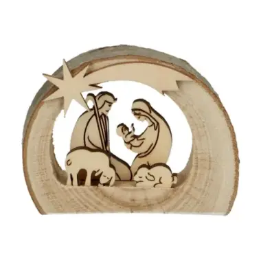 Kerstfiguur in boomschors H 6 cm x L 8 cm