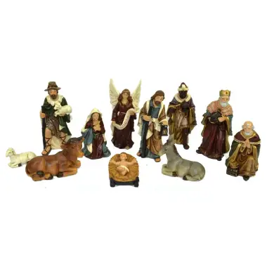 Personnages de crèche de Noël - 11 figurines de 12 cm