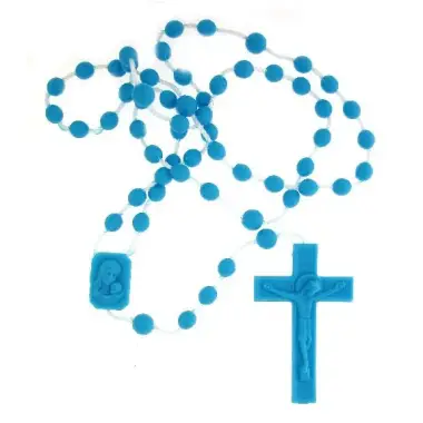 Rosary on nylon Blue