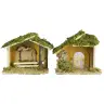 Eenvoudige lege kerststal voor kerstfiguren van 8 cm (22x12x19cm)