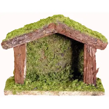Eenvoudige lege kerststal voor kerstfiguren van 6 cm (18x8x13cm)
