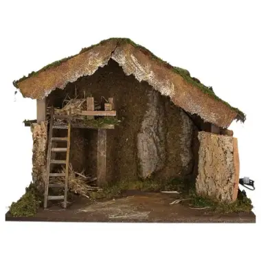 Lege Kerststal met licht voor kerstfiguren van 20 cm (60x34x43cm)
