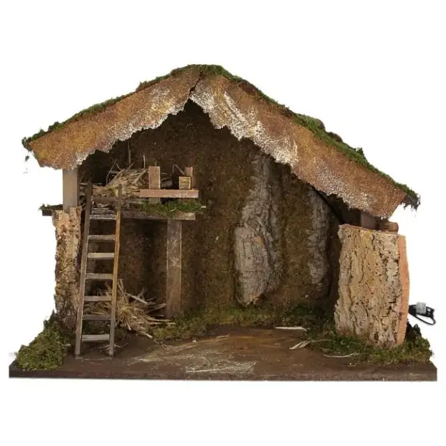 Lege Kerststal met licht voor kerstfiguren van 20 cm (60x34x43cm)