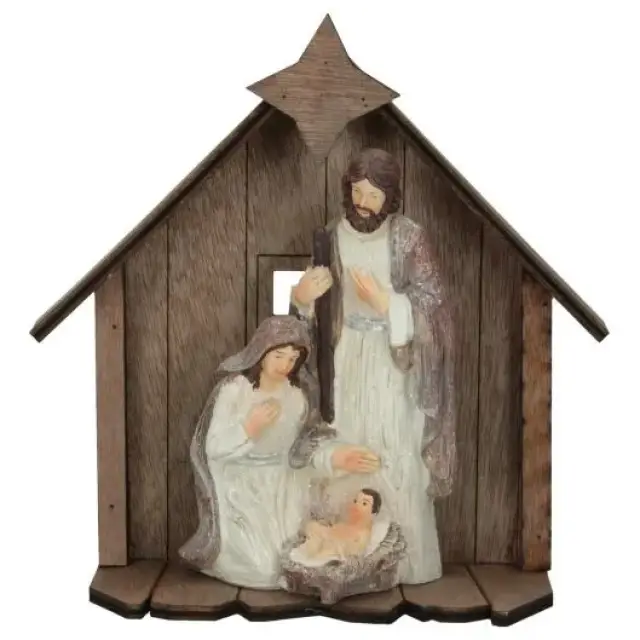 Nativité dans cabane (20 cm)