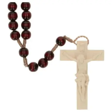Rosary rope Red Wood L35 cm