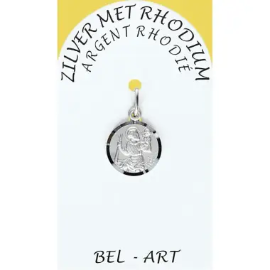 Médaille de Saint Christophe en argent rhodié – 12 mm