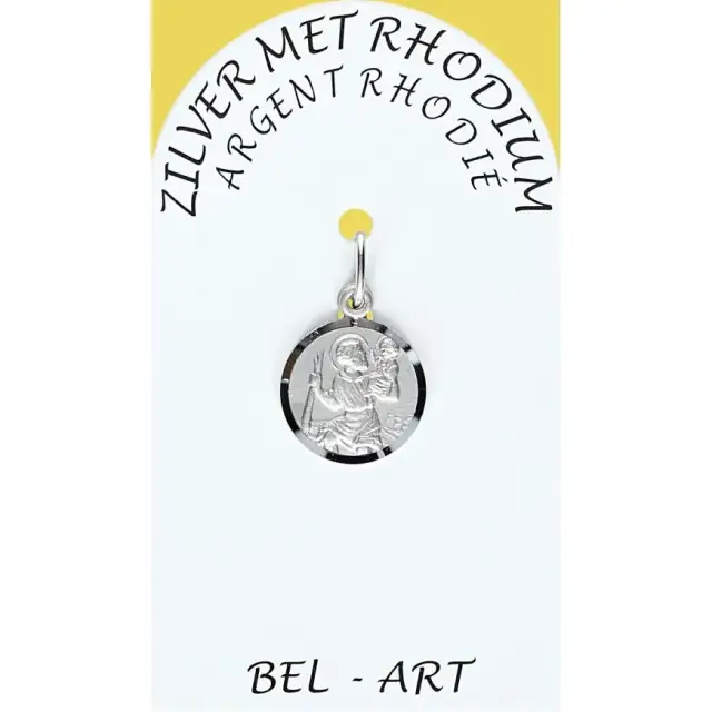 Médaille de Saint Christophe en argent rhodié – 12 mm