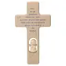 Cross carved wood for a 20 cm nativity natural My guardian angel