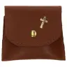 Etui Chapelet Cuir - 8 X 7 cm - Brun
