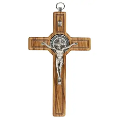 St. Benedict Cross 14 cm Olive wood