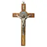 Cross wood Saint Benedict olive 19 x 10 cm