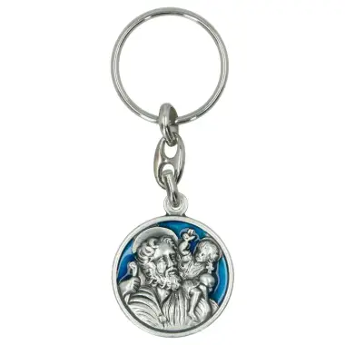 key ring Saint Christopher Email blue
