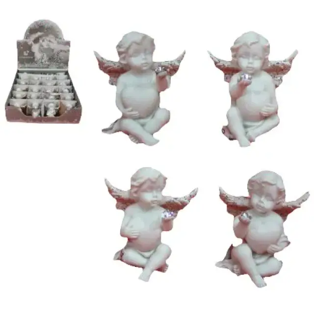 Angel 4 cm 4 with heart / set