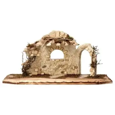 Etable de Noël vide pour santons 50 x 22 x 25 cm