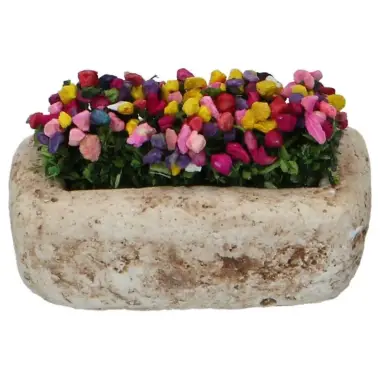 Décor pour santons de Provence Jardinière multifleur 3x2x1 cm