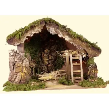 Lege Kerststal met licht voor kerstfiguren van 10 cm (33x18x23cm)