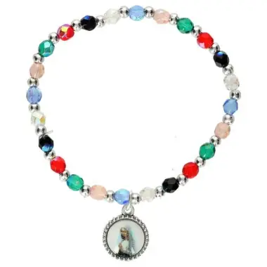 Bracelet sur élastique multicolore