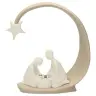 Nativité en résine blanche avec arc beige (25 x25 cm)
