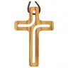 Croix s/cordon - 44 mm - Bois d'olivier