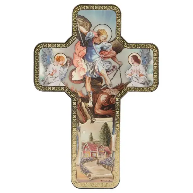 Icône 12 X 18 cm Croix - St Michel