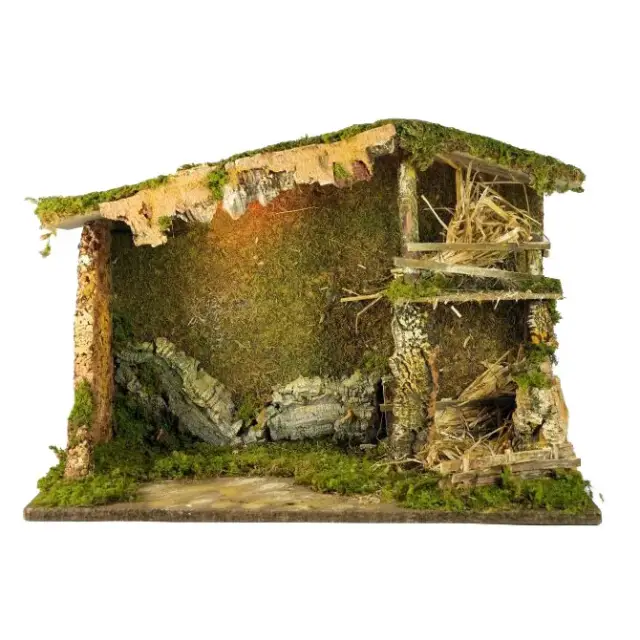 Lege Kerststal met licht voor kerstfiguren van 15 cm (50x23x35cm)