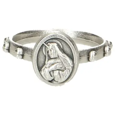 Ring-Tientje H Rita Metaal verzilverd