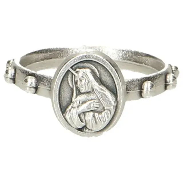 Ring-Tientje H Rita Metaal verzilverd