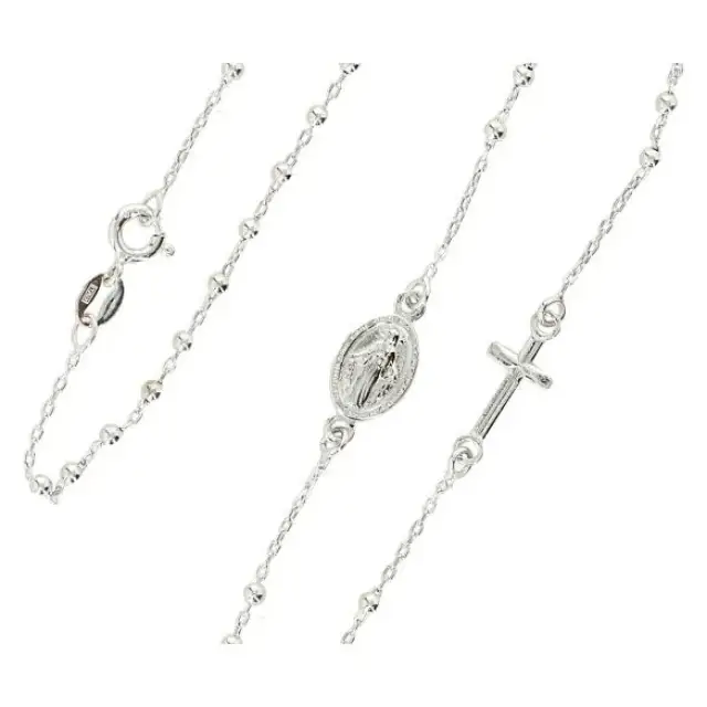Rozenkrans ketting zilver + rhodium