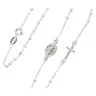 Rozenkrans ketting zilver + rhodium