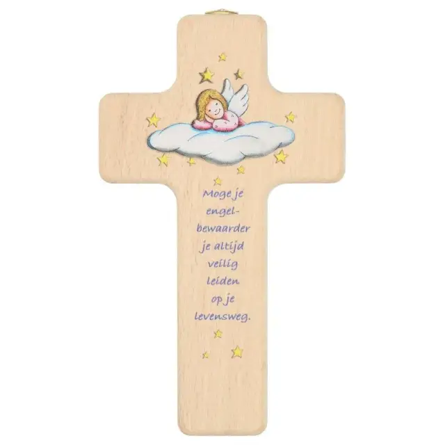 wall cross Moge I engelbewaarder 14x10 cm