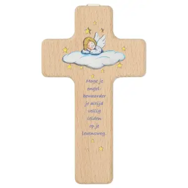 wall cross Moge I engelbewaarder 14x10 cm