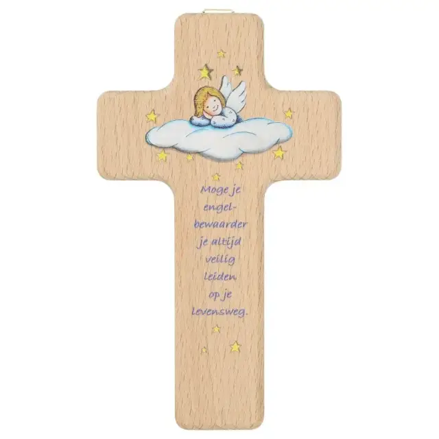 wall cross Moge I engelbewaarder 14x10 cm